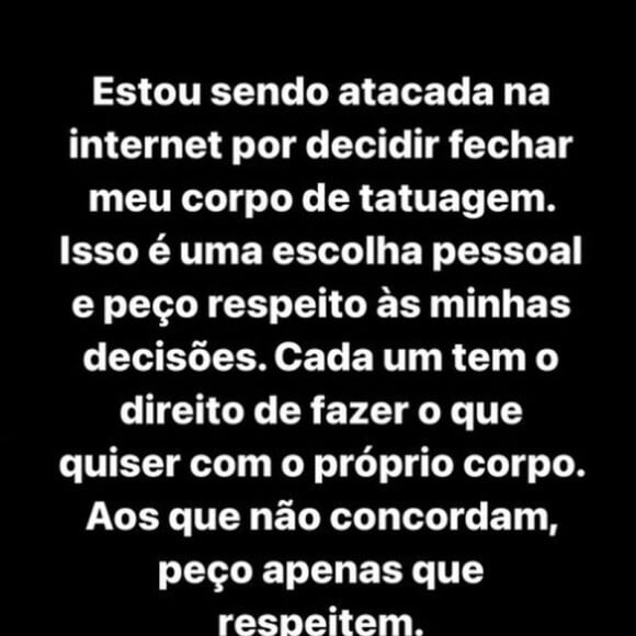 Andressa Urach usou a sua rede social para pedir respeito