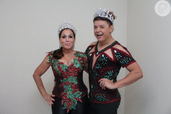 Susana Vieira e David Brazil foram coroados rainha e rei de bateria da Grande Rio em outubro