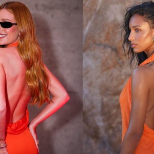 Marina Ruy Barbosa e Jasmine Tookes, da Victoria's Secret, repetem look.