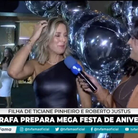 Ticiane Pinheiro falou ao TV fama que já 'ganhou uns cabelos brancos' devido à festa de 15 anos de Rafa Justus.