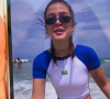 'Antes' de Mel Maia começou com uma foto da atriz de biquíni na praia