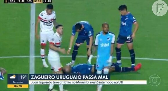 Jogador Izquierdo, do Nacional-Uruguai, morreu seis dias após desmaiar em campo na partida contra o São Paulo