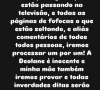 Dayanne Bezerra disse que irá processar a mídia, páginas de fofoca e internauats que espalharem inverdades sobre o assunto