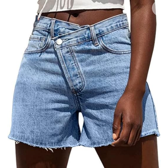 Shorts jeans de cintura alta, Genleck