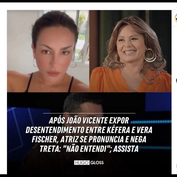 Vera Fischer afastou qualquer desentendimento com Kéfera, com quem atuou na novela 'Espelho da Vida' (2018/2019)