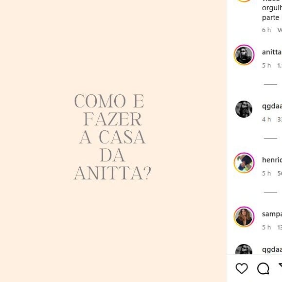 O arquiteto contratado por Anitta mostrou áudios que recebe da cantora