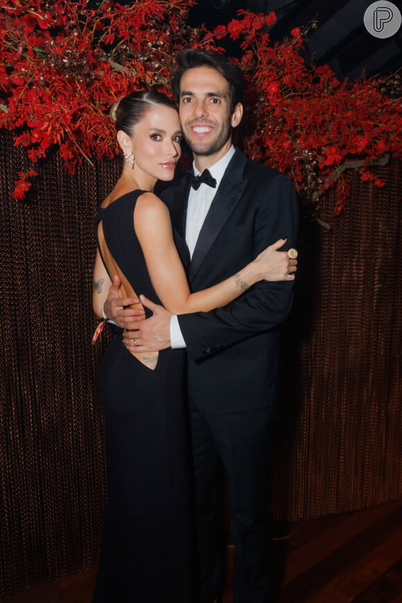 O casal Kaká e Carol Dias na festa da Forbes