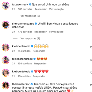 Lucy Ramos encantou os fãs e famosos como Tatá Werneck e Klebber Toledo, que a elogiaram nos comentários