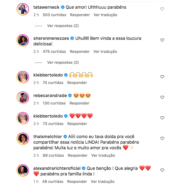 Lucy Ramos encantou os fãs e famosos como Tatá Werneck e Klebber Toledo, que a elogiaram nos comentários