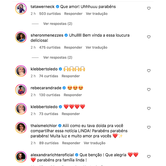 Lucy Ramos encantou os fãs e famosos como Tatá Werneck e Klebber Toledo, que a elogiaram nos comentários