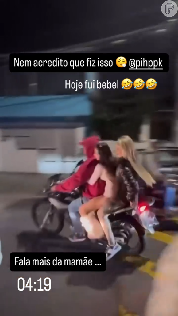 Andressa Urach precisou de cuidados médicos por dores no cóccix em decorrência de um passeio turbulento de moto com MC Pipokinha