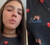 Love print! Duda Guerra personaliza blusa com fotos beijando Benício Huck e web reage: 'Eles são muito fofinhos'