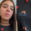 Love print! Duda Guerra personaliza blusa com fotos beijando Benício Huck e web reage: 'Eles são muito fofinhos'