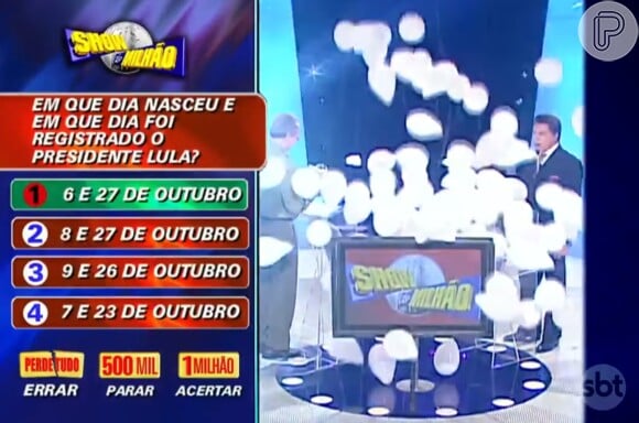 Único vencedor do 'Show do Milhão', Sidiney Moraes acertou pergunta envolvendo o presidente Lula