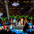 Katy Perry faz performance colorida e cheia de efeitos especiais no intervalo do Super Bowl 2015, em 1 de fevereiro de 2015