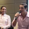 Giovanna Antonelli e Reynaldo Gianecchini participaram de uma coletiva de imprensa nesta segunda-feira, 9 de fevereiro de 2015, em São Paulo, para anunciar a continuação do filme 'SOS Mulheres ao Mar', com estreia prevista para o final de 2016