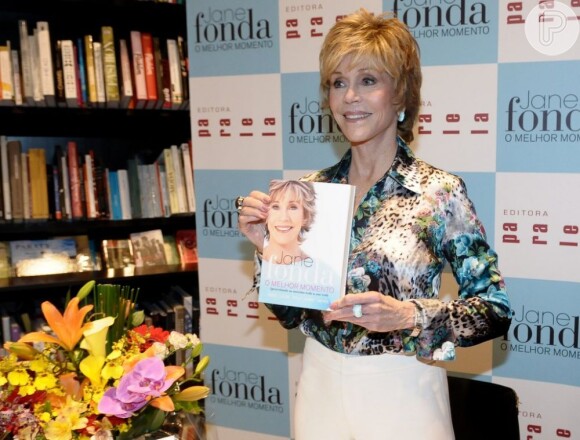 Jane Fonda posa para fotógrafos