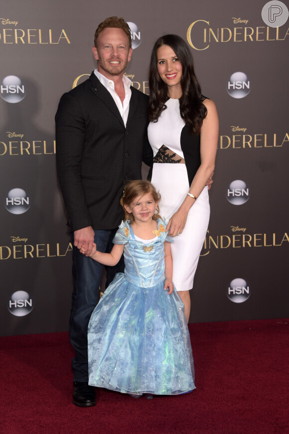 Ian Ziering, o Steve da série 'Barrados no Baile', também foi ao evento com a mulher e a filha