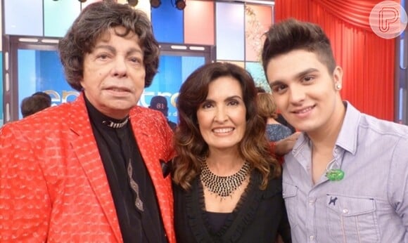 Cauby Peixoto com Fátima Bernardes e Luan Santana no programa 'Encontro'