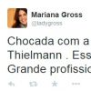 A apresentadora Mariana Gross lamentou a morte de Beatriz Thielmann no Twitter