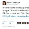 Monica Waldvogel, apresentadora do 'Saia Justa', no GNT, também expressou seus sentimentos pela morte da jornalista