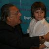 Galvão Bueno recebeu o filho caçula, Luca, no lançamento de sua biografia