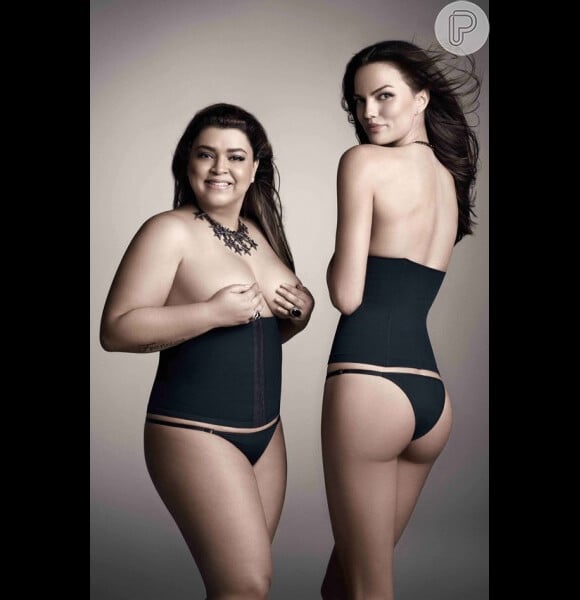 A cantora Preta Gil e a modelo Débora Fialho posam para campanha de uma marca de lingerie