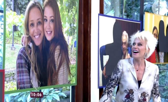 Ana Maria Braga errou o nome de Marina Ruy Barbosa, ao ver foto da atriz ao lado da mãe, Geoconda: 'Mariana! Olha! As duas parecem uma irmã da outra'