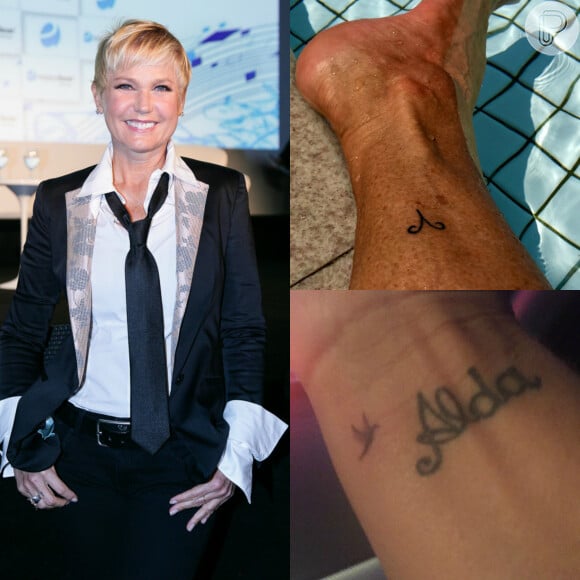 Xuxa tatuou o símbolo do seu signo, Áries, e tem o nome da mãe, Alda, e da filha, Sasha, nos pulsos