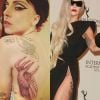Lady Gaga tem tatuada uma garra, marca de suas coreografias, além de outros desenhos
