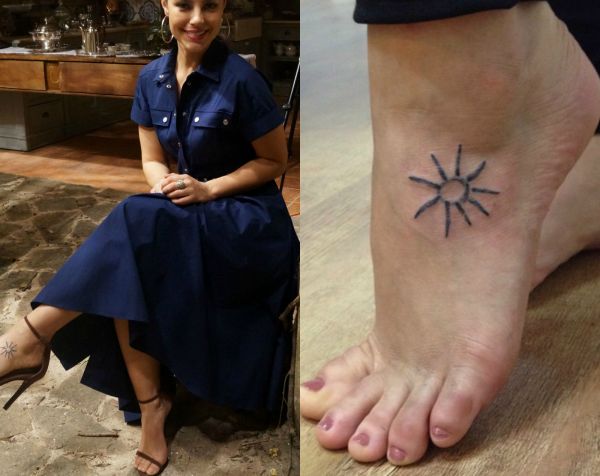 Paolla Oliveira Tatua Desenho De Um Sol No Pe Confira As Tatuagens Dos Famosos Purepeople