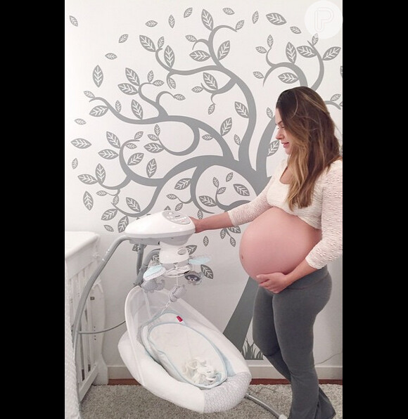 Fernanda Machado, ainda grávida, mostra detahes do quarto de Lucca, primogênito da atriz