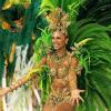 A paranaense foi rainha de bateria da escola de samba carioca Grande Rio por duas vezes. A foto foi tirada durante o desfile do Carnaval de 2007