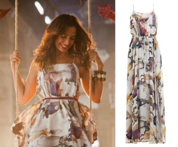 O vestido Mocha de R$ 3.880 usado por Regina (Camila Pitanga) durante sessão de fotos está disponível na multimarcas Dona Coisa