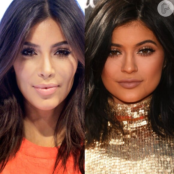 Além do formato do rosto parecido e dos olhos amendoados, Kim Kardashian e Kylie Jenner sabem caprichar no 'carão'