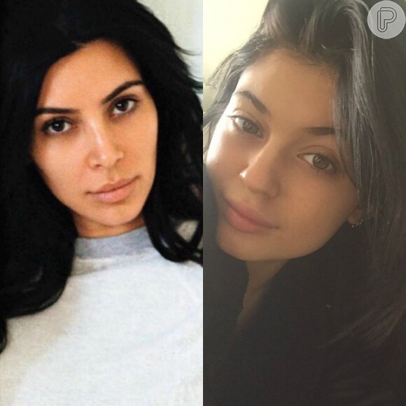 Sempre bem maquiadas, as irmãs Kim Kardashian e Kylie Jenner já deixaram a vaidade de lado e fotografaram de 'cara limpa'. Kim posou dessa forma para a revista 'Vogue', enquanto Kylie compartilhou o registro de uma selfie no Instagram