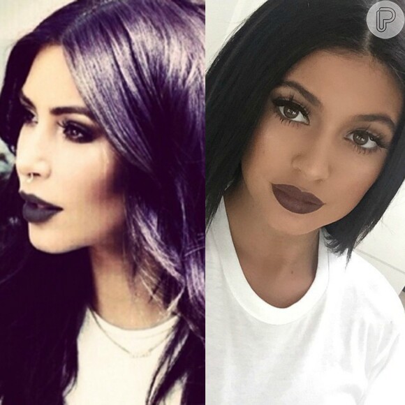 Kim Kardashian e Kylie Jenner também já apostaram no estilo gótico com batom escuro