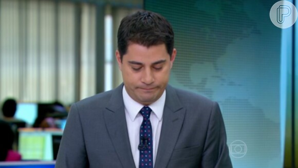 Evaristo Costa se emocionou durante a apresentação do 'Jornal Hoje', da Rede Globo, desta quinta, dia 6 de agosto de 2015