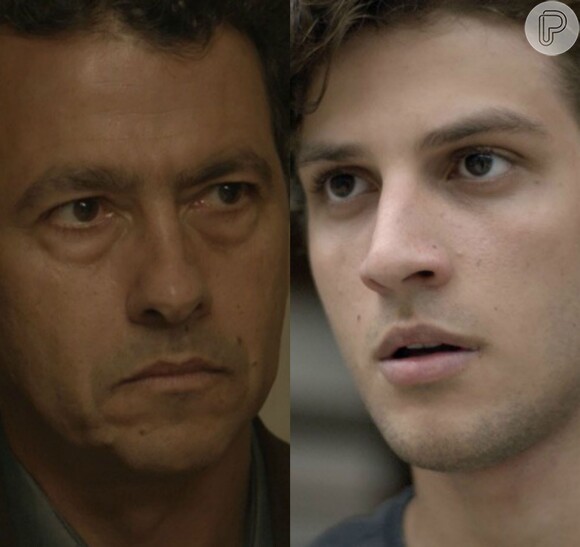 Aderbal (Marcos Palmeira) acusa Rafael (Chay Suede) de induzir Laís (Luisa Arraes) a se drogar e causar sua overdose, na novela 'Babilônia', em 18 de agosto de 2015