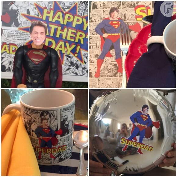 Silvio Santos se transformou em Super-Homem na sua festa de Dia dos Pais. Patricia Abravanel compartilhou a decoração na noite deste domingo, 9 de agosto de 2015