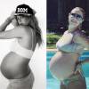 Luana Piovani está no oitavo mês de gravidez e até agora engordou 14 quilos, chegando aos 80 kg