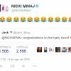 Nicki postou carinhas "chorando de rir" ao compartilhar mensagem de fã que a parabenizava pela gravidez