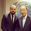 'Hoje tenho o privilégio de falar na Cúpula do Clima das Nações Unidas, onde líderes mundiais devem anunciar os passos ousados que eles darão para combater as mudanças climáticas. Obrigado secretário-geral Ban Ki-Moon', escreveu Leonardo DiCaprio  em seu primeiro post no Instagram