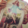 O primeiro post de Marina Ruy Barbosa no Instagram foi no dia 1º de fevereiro de 2012. Na imagem, ela mostrua uma publicidade sua em uma revista
