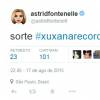 Astrid Fontenelle também desejou boa sorte para Xuxa