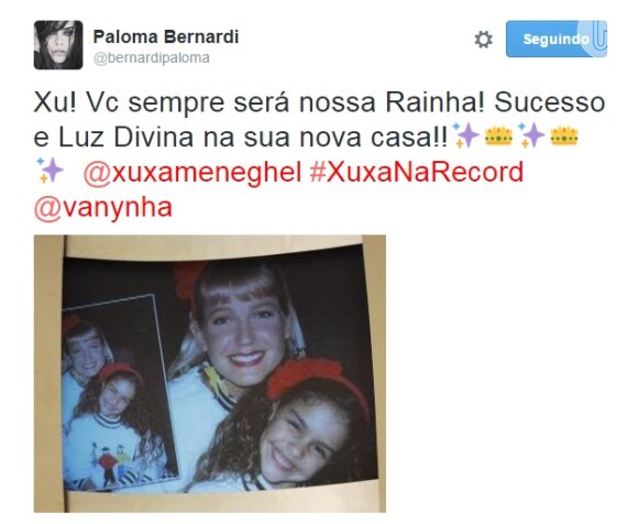 Paloma Bernardi parabenizou Xuxa por sua estreia: 'Sucesso'