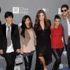Caitlyn Jenner com a família: Kris, sua ex-mulher, Kim, a enteada, e os filhos Khloe, Kourtney e Robert