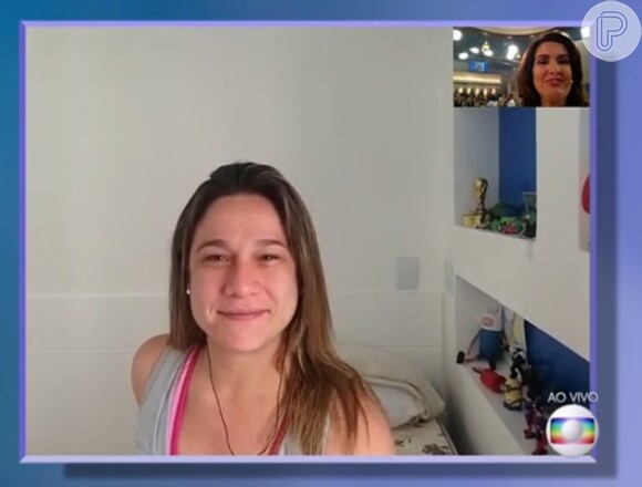 Fernanda Gentil participou por vídeo do programa 'Encontro com Fátima Bernardes' desta segunda-feira, 24 de agosto de 2014 e falou sobre a reta final de sua gravidez