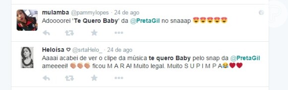 Preta Gil agradou alguns internautas que aprovaram o clipe 'Te Quero Baby'
