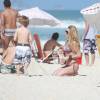 Danielle Winits levou os filhos, Noa e Guy, à praia da Barra da Tijuca, na Zona Oeste do Rio de Janeiro neste sábado, 29 de agosto de 2015